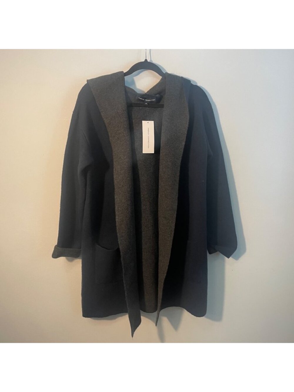 NWT french connection open front hooded cardigan